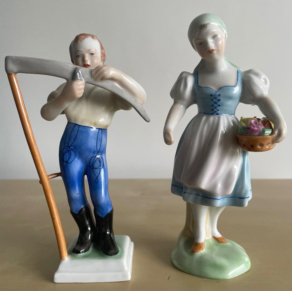 HEREND HUNGARY - Rothschild 2 porseleinen beeldjes, Verzenden