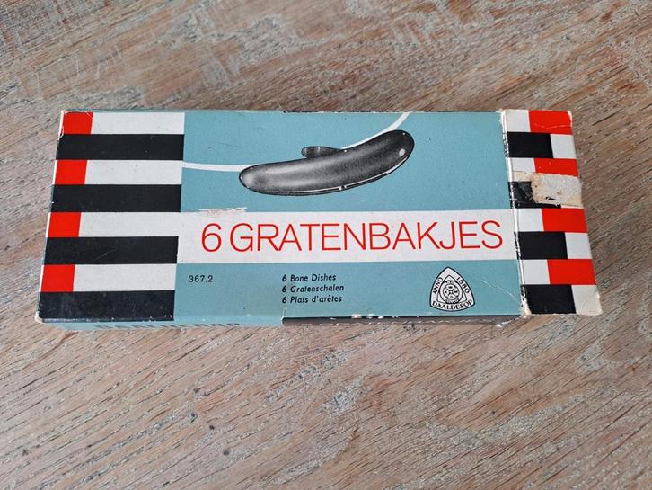 Daalderop Gratenbakjes - Vintage Set van 6, Antiek en Kunst, Curiosa en Brocante, Ophalen of Verzenden