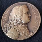 Bronzen penning Prins Willem IV 1711-1751, Ophalen of Verzenden, Brons, Nederland