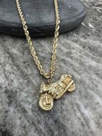 Gouden Rope Ketting met Motor Hanger, Sieraden, Tassen en Uiterlijk, Ophalen of Verzenden, Zo goed als nieuw, Goud