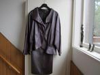 leren mantelpakje, Kleding | Dames, Ophalen, Kostuum of Pak, Paars, Maat 42/44 (L)