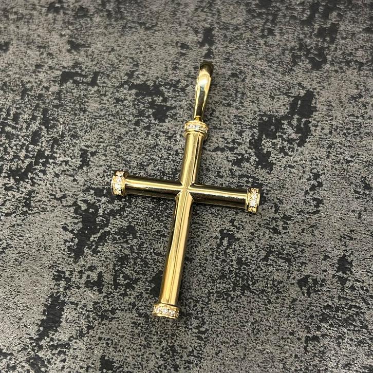 14 karaat gouden kruis nieuw italy, Sieraden, Tassen en Uiterlijk, Kettinghangers, Zo goed als nieuw, Goud, Kruis of Symbool, Ophalen of Verzenden