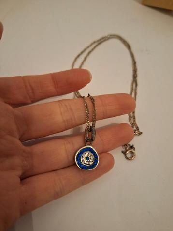 925 sterling zilveren ketting met hanger , van echt zilver   beschikbaar voor biedingen