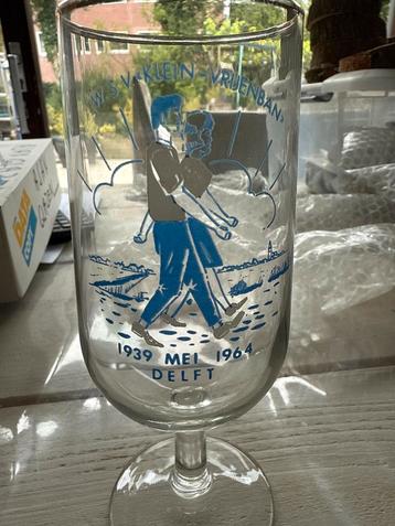 Antiek Glas W.S.V. Klein-Vrijenban Delft 1939-1964 Glaswerk beschikbaar voor biedingen