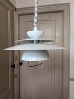 Vintage witte scandinavische schalenlamp pendellamp, Gebruikt, Vintage, Ophalen of Verzenden, Metaal