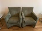 2 groene fauteuils van Leolux, Ophalen, Gebruikt, 75 tot 100 cm, Stof
