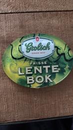 Taplens grolsch lente bock , ovaal, Ophalen of Verzenden, Nieuw, Reclamebord, Plaat of Schild, Grolsch
