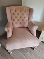 Fauteuil taupe landelijk, Huis en Inrichting, Fauteuils, Ophalen, Zo goed als nieuw