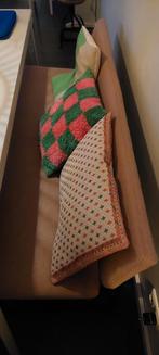 Bankje met roze bekleding en zwart onderstel, Antiek en Kunst, Ophalen of Verzenden