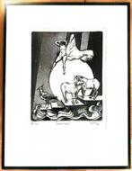 Ets 'Zonne-schijf' Piet Snoeren, Antiek en Kunst, Kunst | Etsen en Gravures, Ophalen of Verzenden