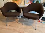 Originele Knoll Saarinen model 71 stoelen 2x, Huis en Inrichting, Stoelen, Ophalen, Gebruikt, Twee, Bruin