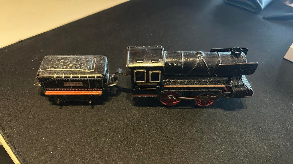 Vintage Toy Pressed Tin Wind Up Train Locomotive Engine, Overige merken, Gebruikt, Gelijkstroom, Wagon