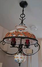 Beschilderde keramische hanglamp, Huis en Inrichting, Lampen | Hanglampen, Ophalen, Zo goed als nieuw, Minder dan 50 cm