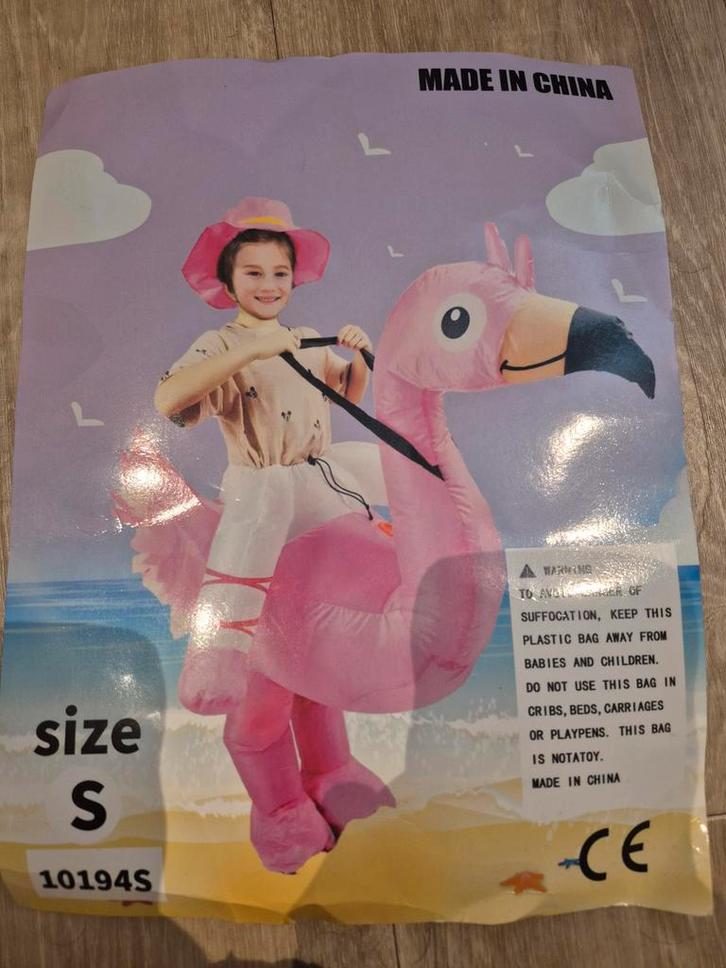 Nieuw super leuk opblaasbaar pak /opblaasbare flamingo, Kinderen en Baby's, Carnavalskleding en Verkleedspullen, Nieuw, Meisje