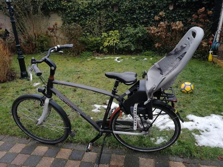Thule Yepp Maxi Easyfit Silver, Fietsen en Brommers, Fietsaccessoires | Fietsstoeltjes, Gebruikt, Achterzitje, 0 t/m 18 kg, Voetsteuntjes