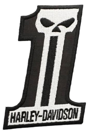 Patch Harley Davidson Number 1 Skull - 71 x 102 mm beschikbaar voor biedingen