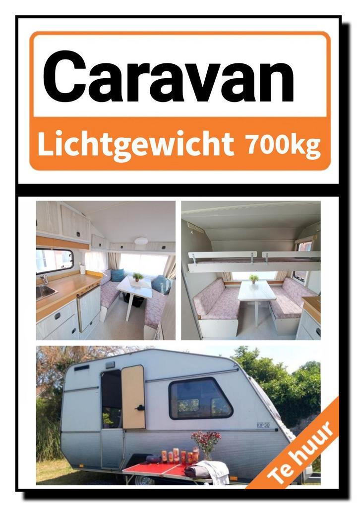 lichtgewicht KIP ECULINE caravan met stapelbed te huur 4 5 6, Caravans en Kamperen, Caravan accessoires, Ophalen of Verzenden
