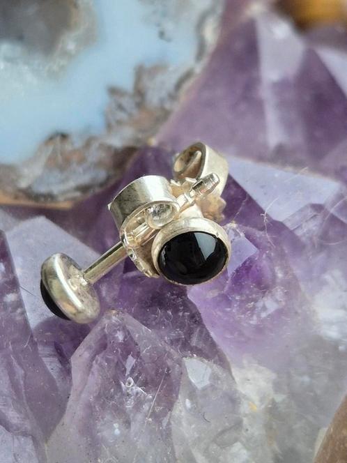 Onix zilver oorstekers inboedel edelsmid 1980 NIEUW, Sieraden, Tassen en Uiterlijk, Oorbellen, Nieuw, Zilver, Zilver, Ophalen of Verzenden
