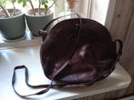 Vintage bruin leren tasje ~ schoudertasje leder, Ophalen of Verzenden, Zo goed als nieuw, Bruin, Schoudertasje