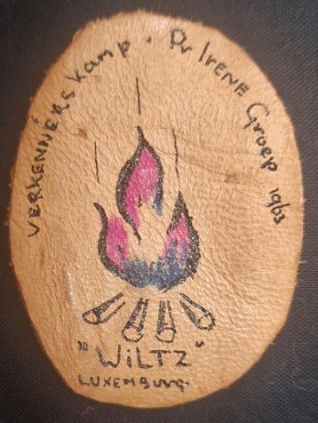 Lederen patch Verkenners kamp Pr. Irene Groep 1963 WILTZ beschikbaar voor biedingen