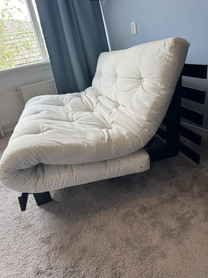 Karup design slaapbank, Huis en Inrichting, Slaapkamer | Slaapbanken, Gebruikt, 140 cm, 200 cm, Tweepersoons, Zwart, Ophalen of Verzenden