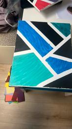 Schilderij blauw groen en zwart, Antiek en Kunst, Kunst | Schilderijen | Klassiek, Ophalen of Verzenden