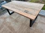 Douglas houten eettafel / tuintafel stalen U-poten 200x100cm, Ophalen, 100 tot 150 cm, Industrieel metalen stalen u-poot robuust matzwart