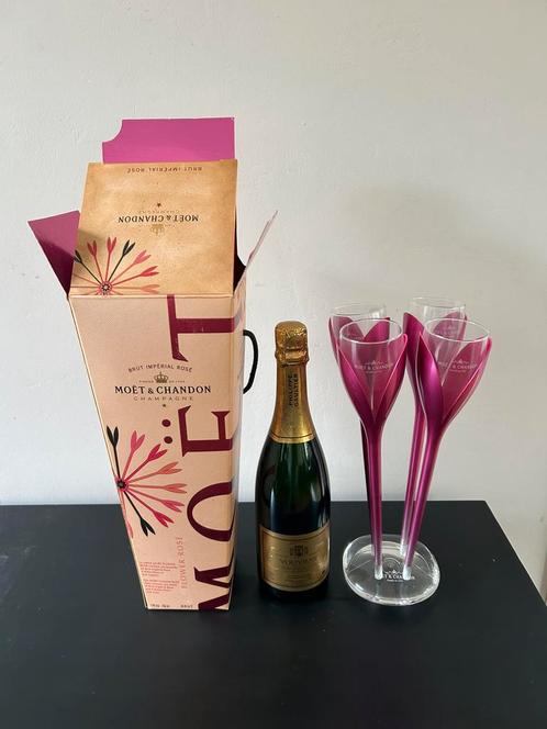 Moët & Chandon Rose Imperial flower pakket, Verzamelen, Wijnen, Nieuw, Champagne, Frankrijk, Ophalen of Verzenden