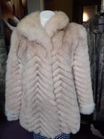 Zalmroze echte dikke  FOX  bontjas bont jas bontmantel XL, Ophalen of Verzenden, Gedragen, Maat 46/48 (XL) of groter, Roze
