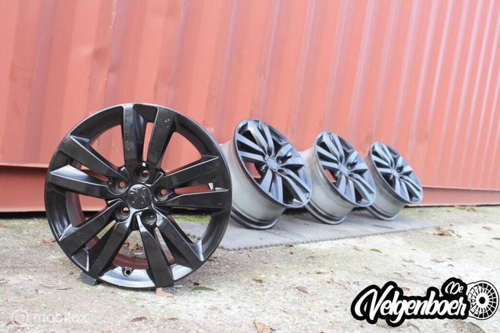 Peugeot 308 velgen | 16 inch | Metallic zwart, Auto-onderdelen, Banden en Velgen, Velg(en), 16 inch, 205 mm, Gebruikt, Ophalen of Verzenden