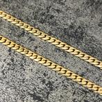 14k gouden ketting massief cuban schakel 70cm, Ophalen of Verzenden, Nieuw, Goud