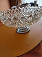 Kristallen bonbonniere, kaarsenstandaard en schaaltje, Antiek en Kunst, Antiek | Glas en Kristal, Ophalen of Verzenden