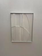 Abstract Wit Schilderij 2 stuks 90x60 met stalen lijst, Ophalen of Verzenden, Zo goed als nieuw