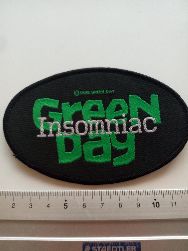 Green Day zeldzame insomniac vintage 1995 patch g186, Verzamelen, Muziek, Artiesten en Beroemdheden, Nieuw, Kleding, Verzenden