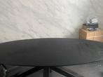 Smalle Ovale zwarte eettafel 210×80, Huis en Inrichting, Tafels | Eettafels, 200 cm of meer, Gebruikt, Ophalen of Verzenden, Vijf personen of meer