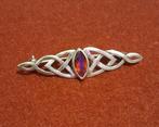 Vintage Schotse Celtic Bar zilver 925 Garnet broche?, Ophalen of Verzenden, Zo goed als nieuw, Zilver, Zilver