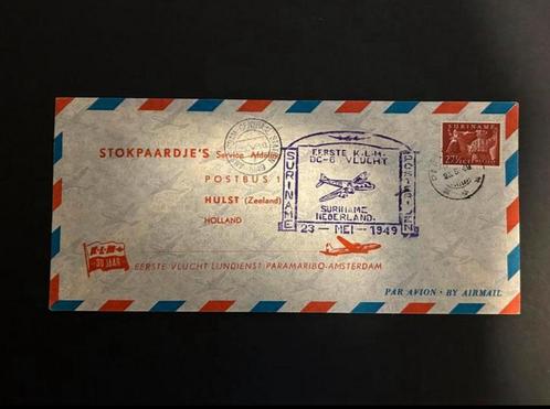 Envelop First Flight KLM Paramaribo - Amsterdam, Postzegels en Munten, Brieven en Enveloppen | Nederland, Envelop, Ophalen of Verzenden