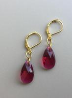 Oorbellen Swarovski kristal NIEUW goud zilver ketting parel, Met kristal, Hangers, Nieuw, Ophalen of Verzenden