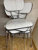 4 vintage formica keukenstoelen, Ophalen, Gebruikt, Wit, Vier