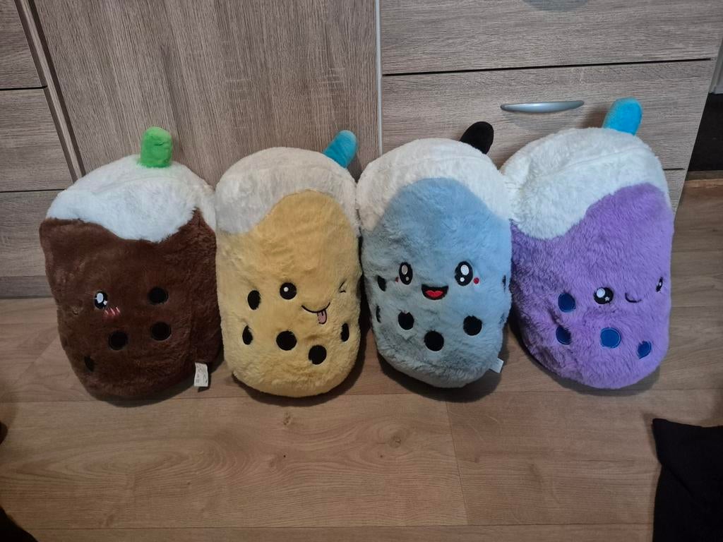 4 grote bubble tea knuffels bobba tea, Ophalen of Verzenden, Zo goed als nieuw, Overige typen