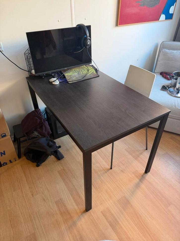 Extendable wooden table (Ikea Vangsta), Huis en Inrichting, Tafels | Eettafels, Zo goed als nieuw, 50 tot 100 cm, 150 tot 200 cm