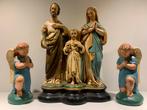 Beeld Heilige Familie van Nazareth met 2 oude engeltjes kerk, Antiek en Kunst, Antiek | Religie, Ophalen of Verzenden