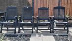 4 Hartman verstelbare stoelen + 2 ligbedden, Tuin en Terras, Tuinsets en Loungesets, Kunststof, Gebruikt, Ophalen
