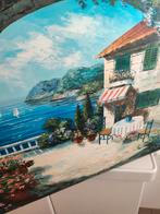 Decoratief schilderij "Terras aan zee" – 60 × 50 cm, Antiek en Kunst, Ophalen