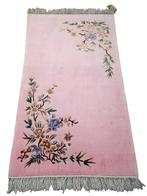 Handgeknoopt Oriental zijde tapijt floral pink 92x156cm