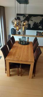 Teak eettafel, Ophalen, Gebruikt, 200 cm of meer, 50 tot 100 cm