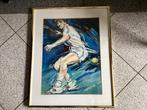 Aquarel van tennisspeler, Antiek en Kunst, Kunst | Schilderijen | Abstract, Ophalen
