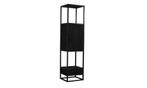 Boekenkast Vigo zwart mango  met lade & deur     *nieuw, Nieuw, 150 tot 200 cm, 25 tot 50 cm, Met deur(en)