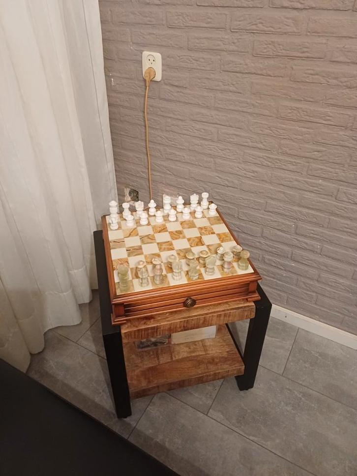 Antieke complete marmeren luxe schaakspel lees de advertenti, Antiek en Kunst, Antiek | Speelgoed, Ophalen of Verzenden