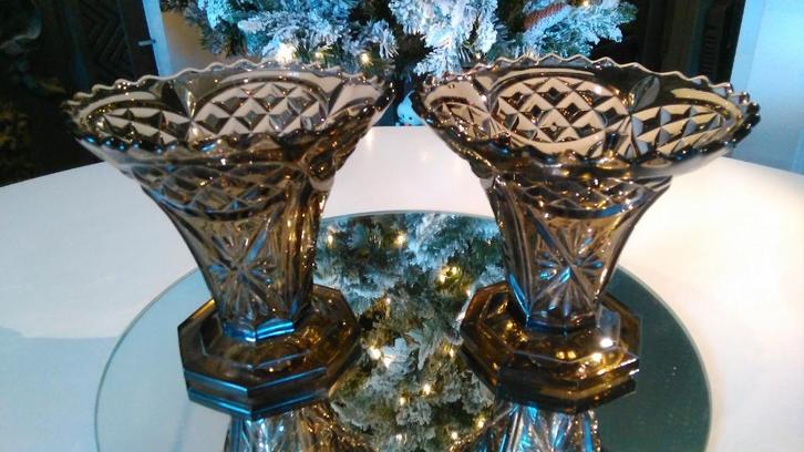 Art Deco vaas Scailmont persglas paar vazen Rudolf Schötter, Antiek en Kunst, Antiek | Glas en Kristal, Ophalen of Verzenden